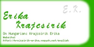 erika krajcsirik business card